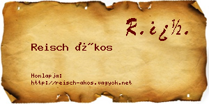 Reisch Ákos névjegykártya